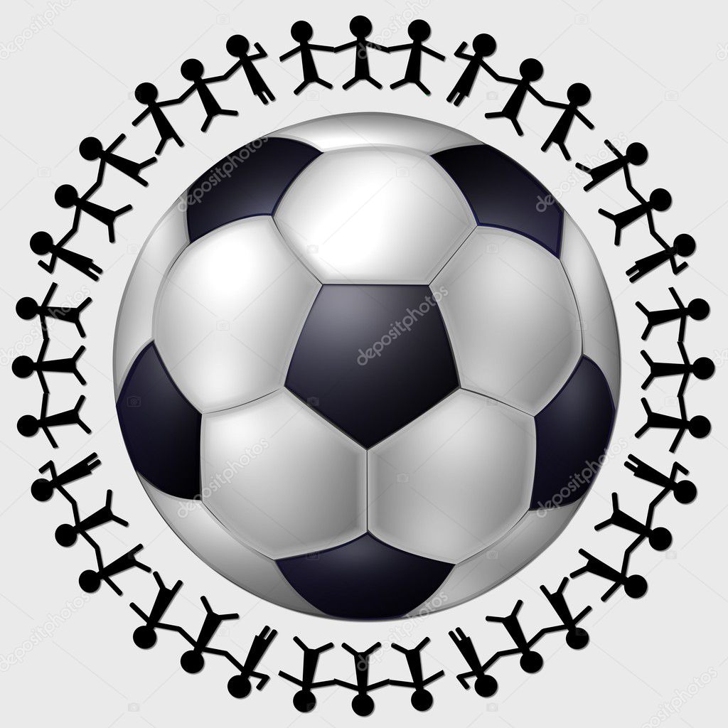Soccer ball surrounded by