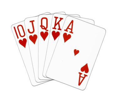 Isolated Royal Flush in Hearts clipart