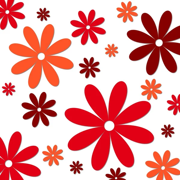 Fiore sfondo rosso bianco — Foto Stock