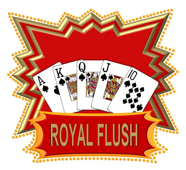 Royal flush logotyp röd — Stockfoto