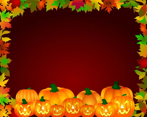 Halloween Frame with pumpkins — Stock Photo, Image
