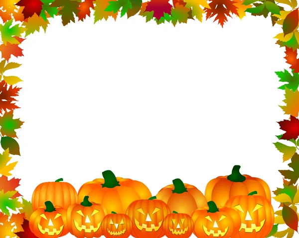 Halloween-Rahmen mit Kürbissen — Stockfoto