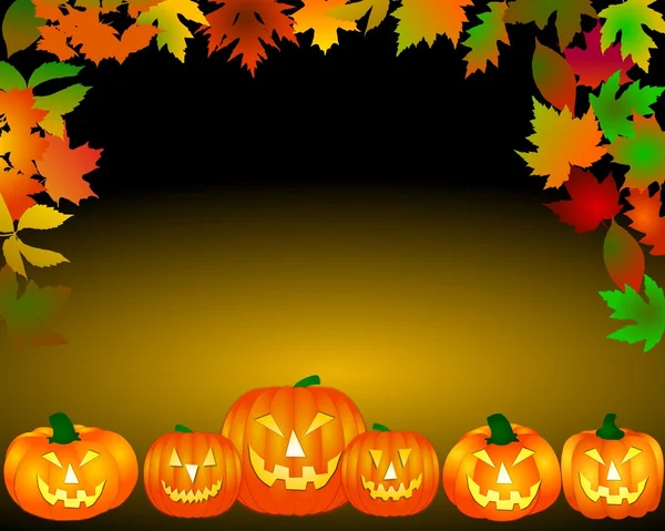Halloween frame met pompoenen — Stockfoto