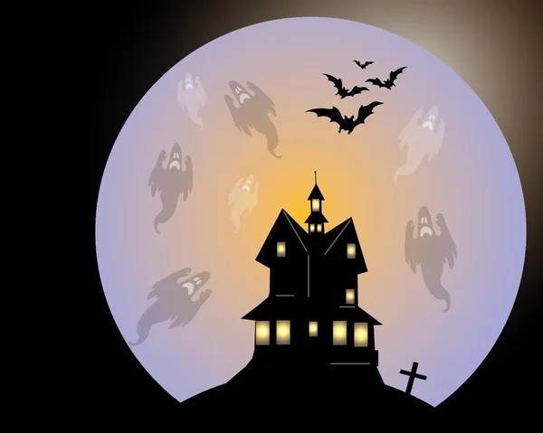 Skræmmende Halloween hus - Stock-foto