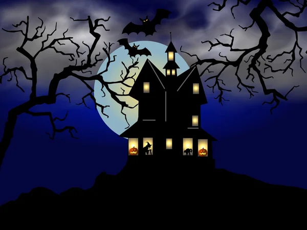Casa de Halloween assustadora — Fotografia de Stock