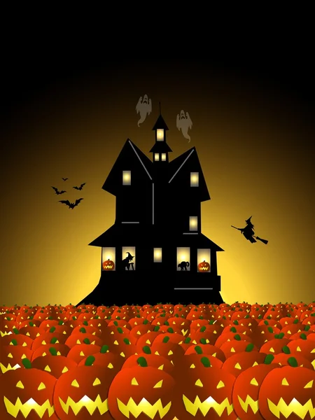 Scary halloween house background — Stock Photo, Image