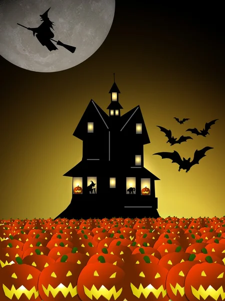 Strašidelné halloween dům pozadí — Stock fotografie