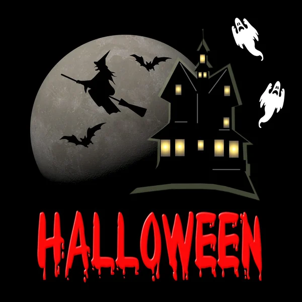 Miedo casa de Halloween fondo —  Fotos de Stock