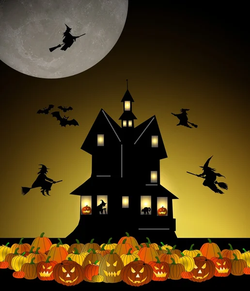 Scary Halloween House Background — Stock Photo, Image