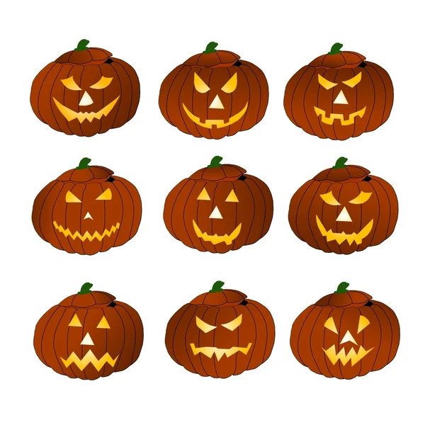Isolated Halloween pumpkins — Stock Photo, Image