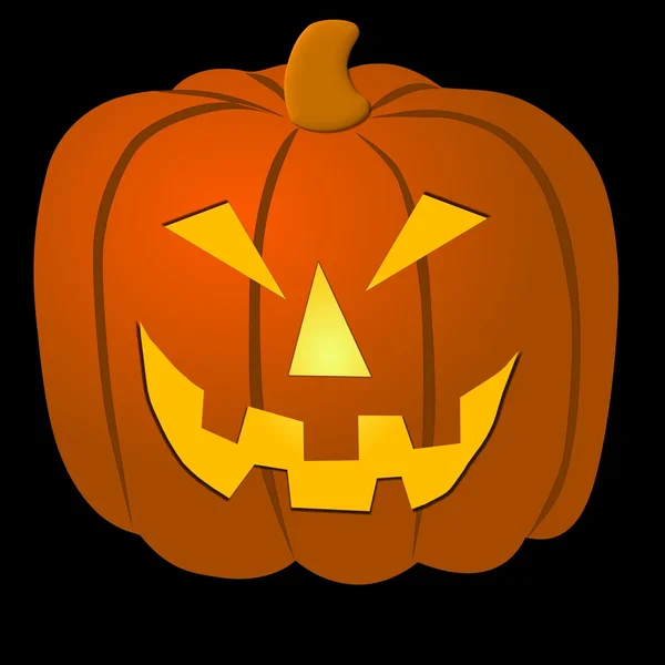 Halloween pumpa på svart bakgrund — Stockfoto