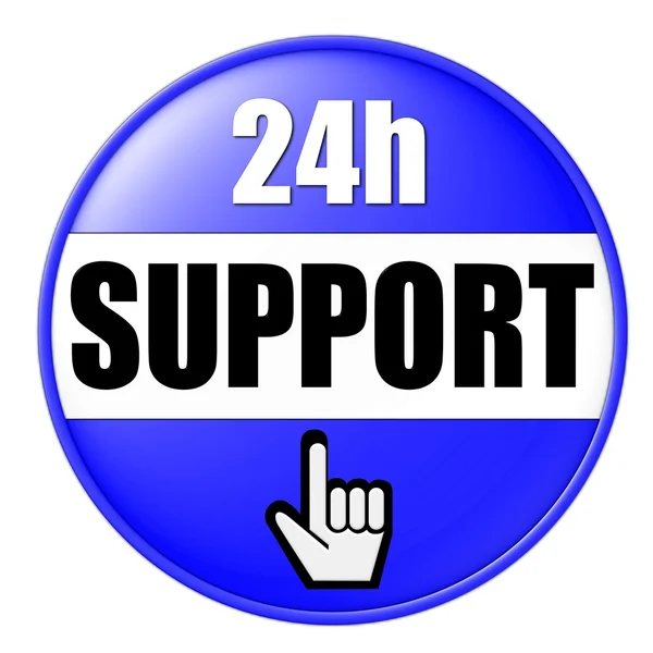 24h Support Button — Stock Photo, Image