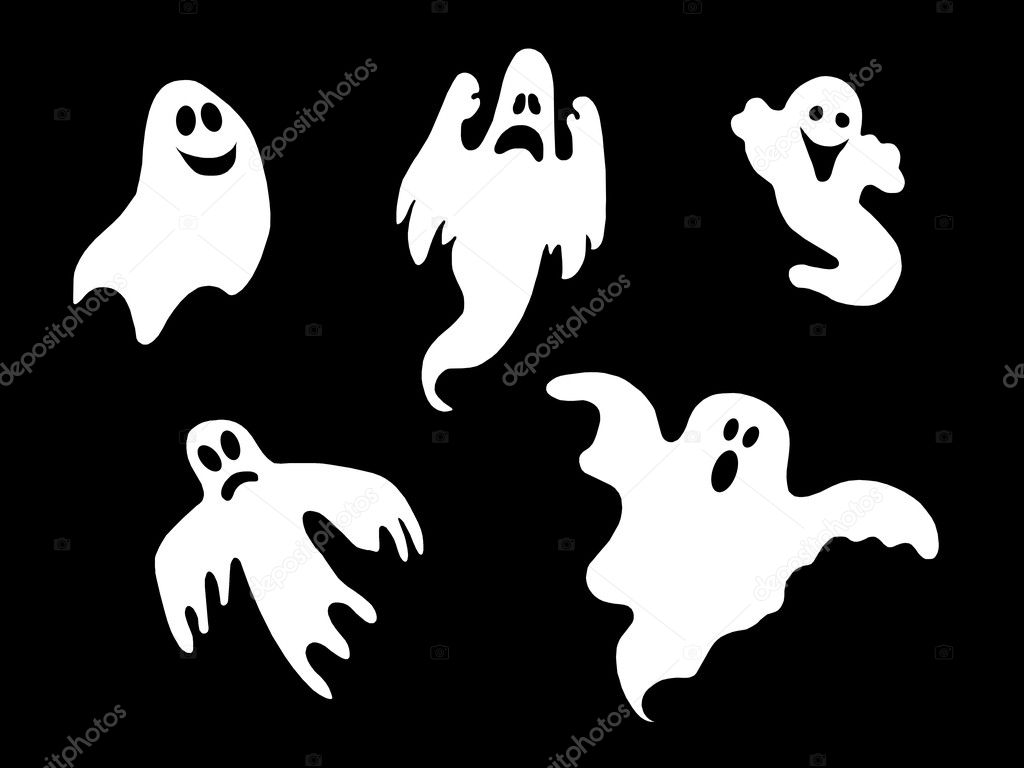 Isolated Halloween ghosts