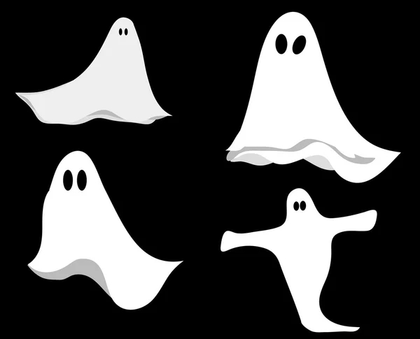 Set og halloween illustrazioni fantasma — Vettoriale Stock