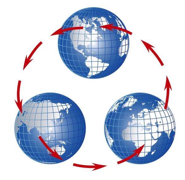 Глобус всіх континентах — стоковий вектор