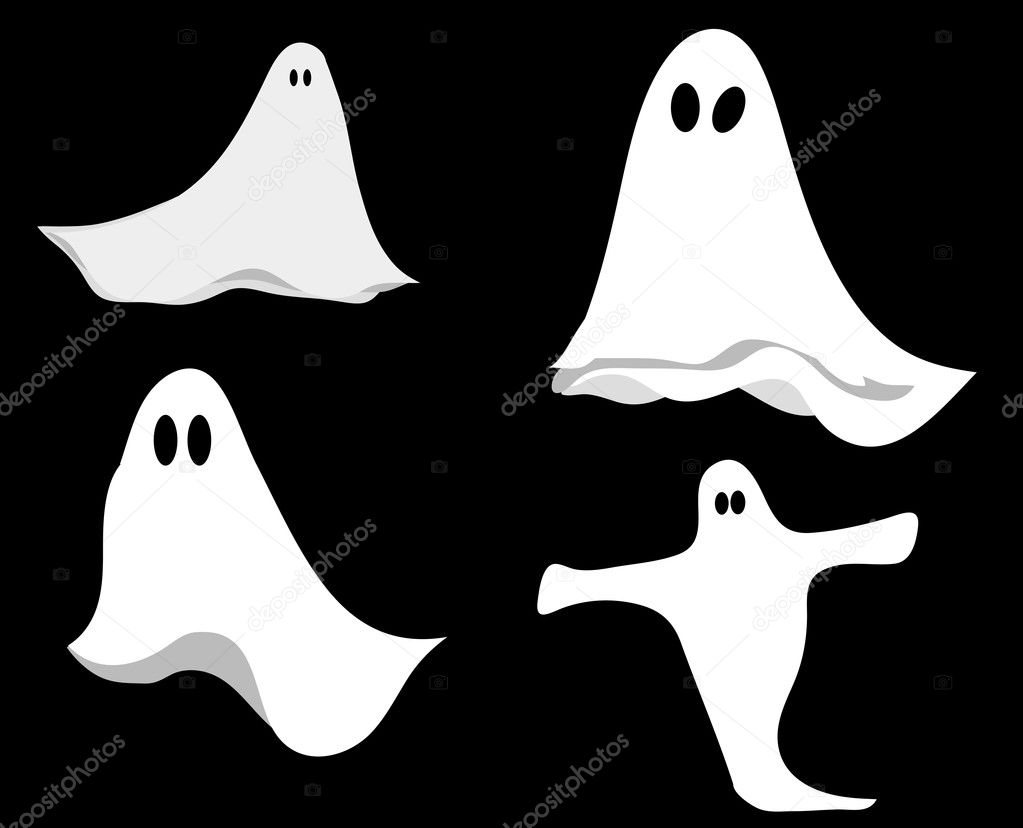 Set og halloween ghost illustrations