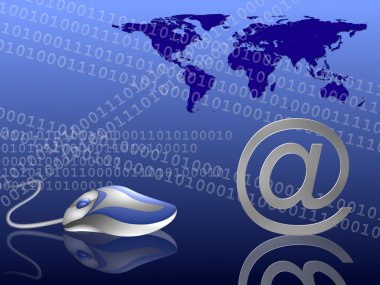 Email themed background blue clipart