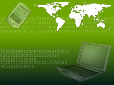 Mobile computing background green clipart