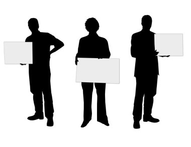 Business holding a sign clipart