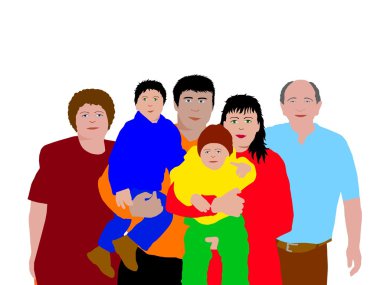 Grandparents - parents - kids clipart