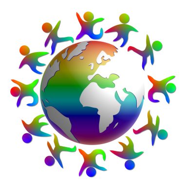 Peace around the world clipart