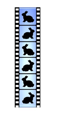 Easter bunnies on film reel clipart