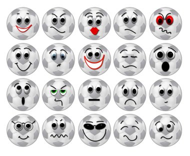 Soccer ball smileys clipart