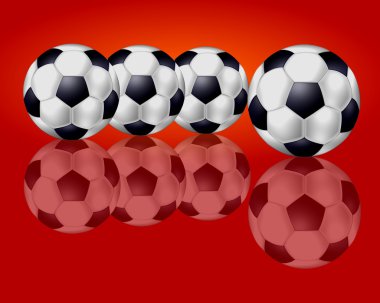 Futbol topu ile kırmızı bir arka plan