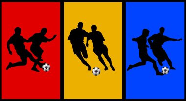 Colored collage with soccer player clipart