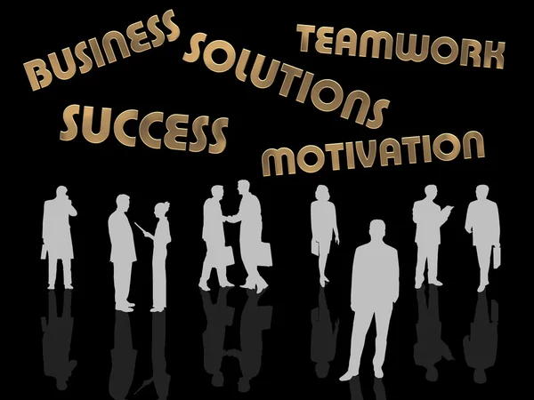 Business slogans Motivation Silhouettes — Stock Photo, Image