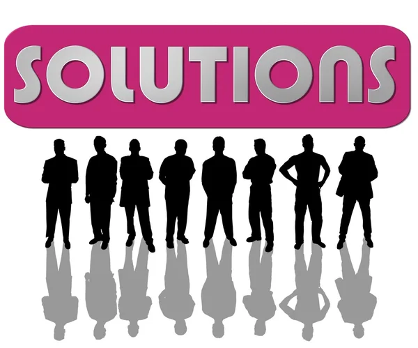 Business slogan Solutions pink — Stock Photo, Image