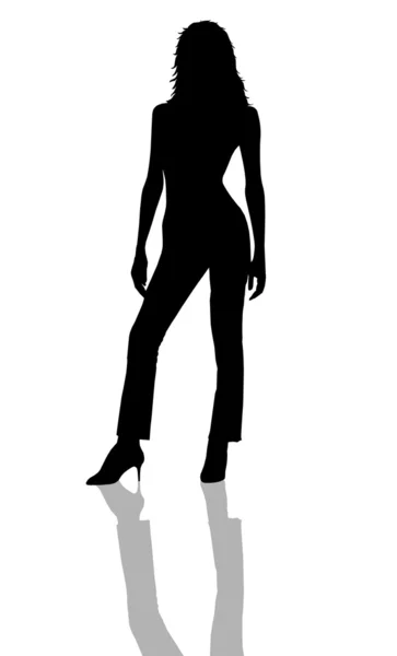 Sexy Lady Silhouette com sombra — Fotografia de Stock