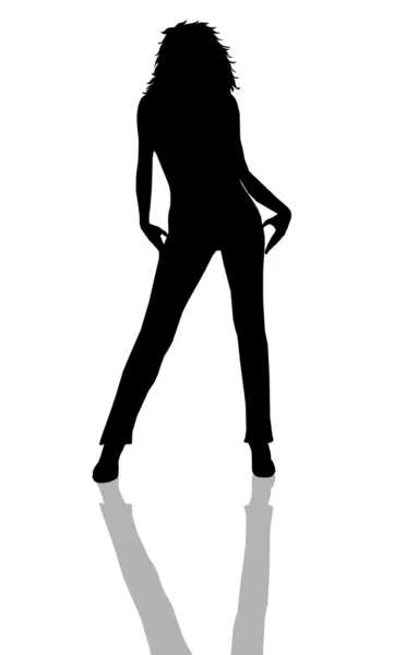 Sexy Lady Silhouette com sombra — Fotografia de Stock