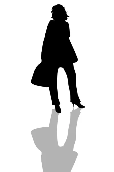 Sexy Lady Silhouette with shadow — Stock Photo, Image