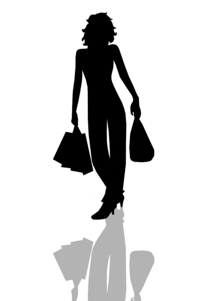 Sexy Damensilhouette mit Schatten — Stockfoto