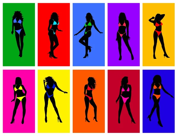 Bikini girls Collage — Stock Photo, Image