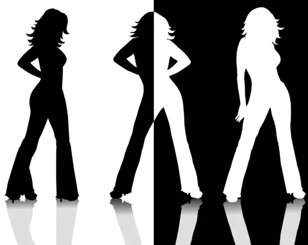 Sexy filles silhouettes fond — Photo