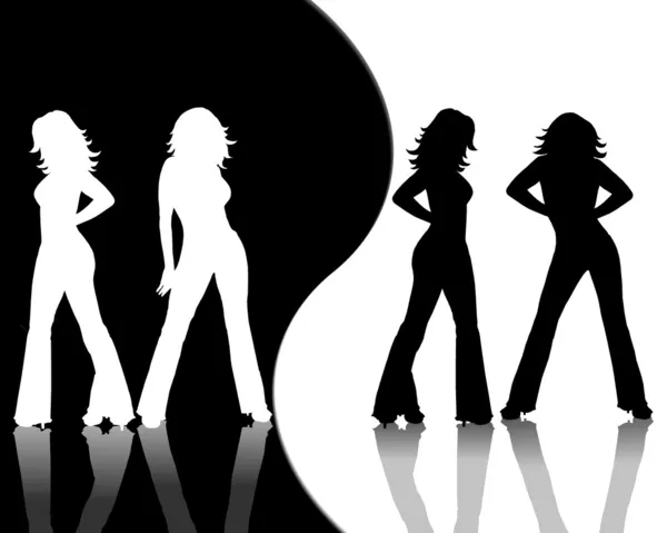 Sexy filles silhouettes fond — Photo