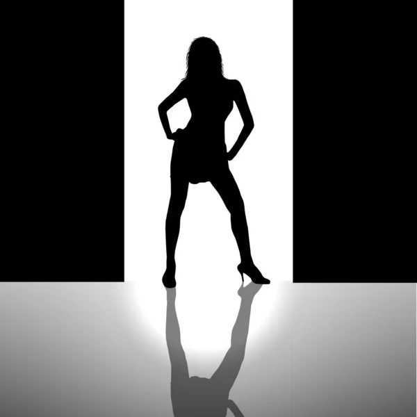 Sexy dame silhouet achtergrond — Stockfoto