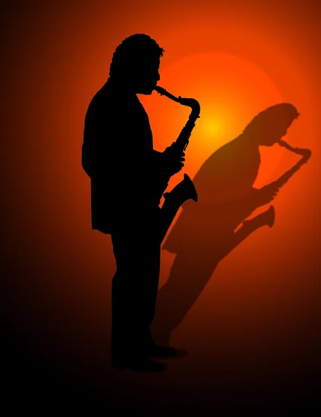 Homem a tocar saxofone — Fotografia de Stock