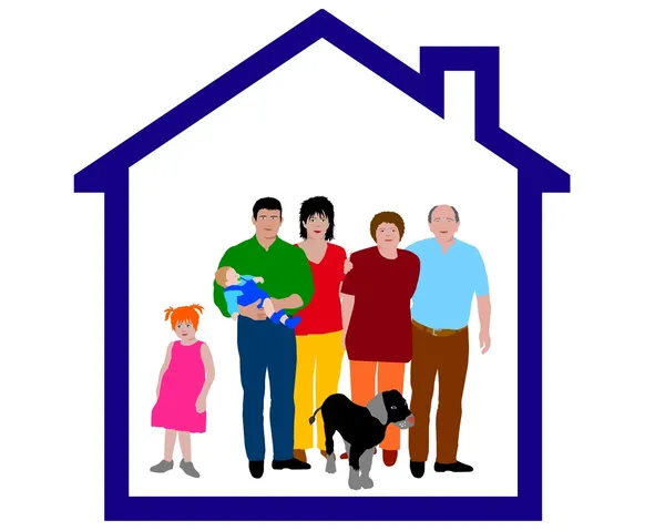 Family in a house — Stock Photo, Image