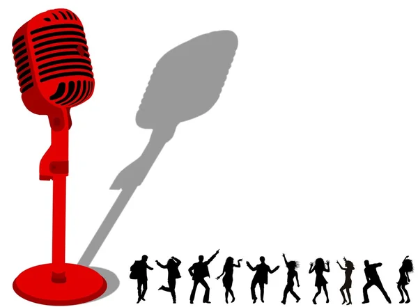 Dancing with microphone — Stock Photo, Image