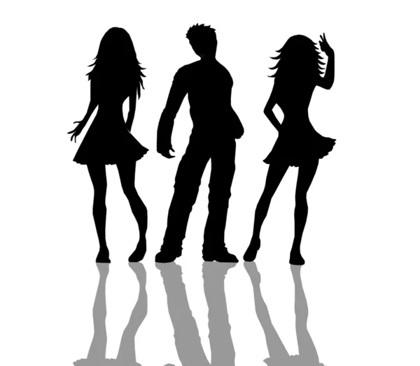 Young silhouettes isolated — Stock Photo, Image