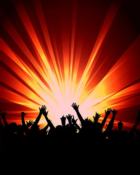 Cheering crowd on abstract background — Stock Photo, Image