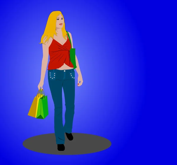 Женщина с сумками — стоковое фото