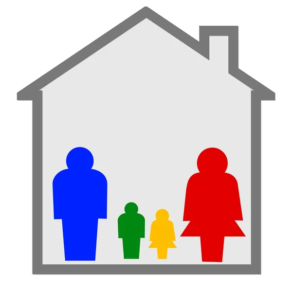 Familia joven en una casa —  Fotos de Stock