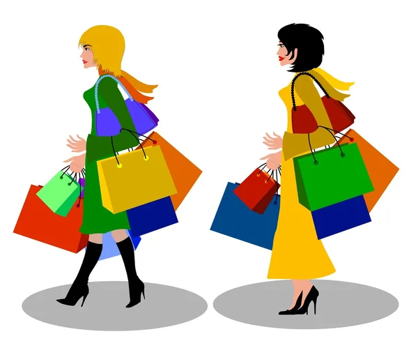Kobiety z torbami na zakupy — Zdjęcie stockowe