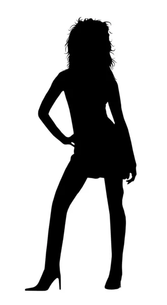 Sexy ragazza silhouette — Foto Stock
