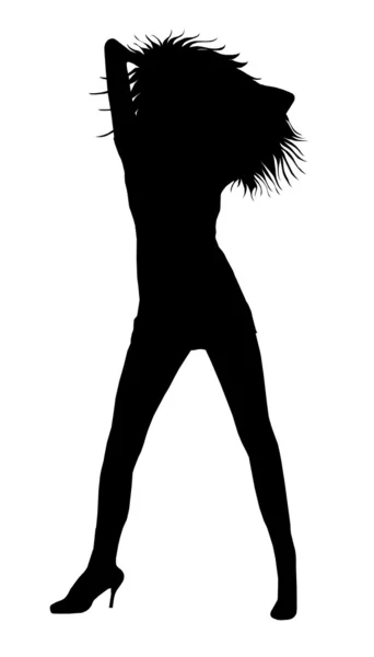 Sexy ragazza silhouette — Foto Stock