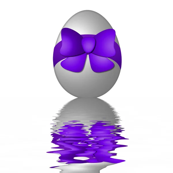 Easter egg with ribbon purple — Stock Photo, Image